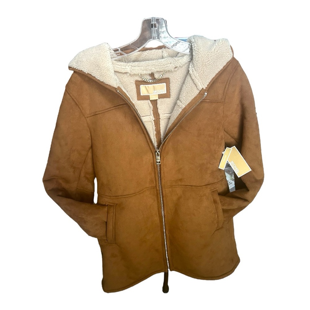 MICHAEL KORS *NWT* Sherpa Lined Faux Suede Coat Jacket